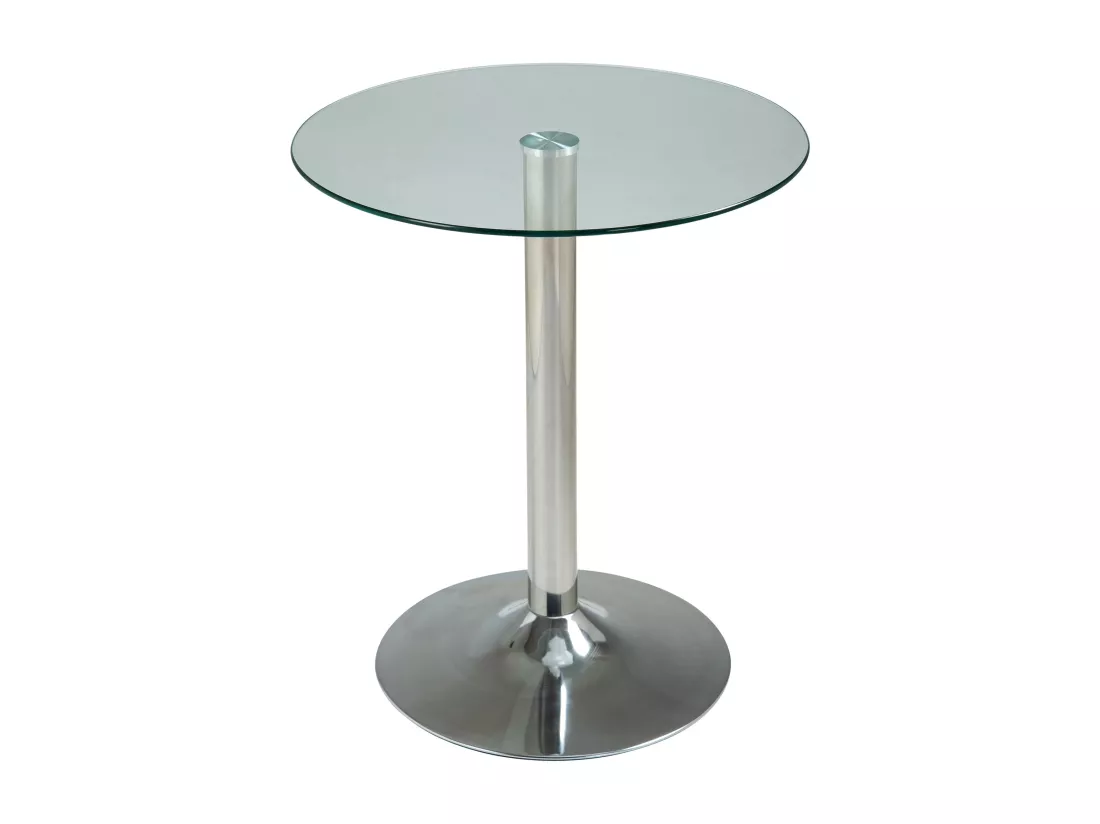 Table d'appoint - rond Ø 60 cm - Bois - Verre clair - Glastisch
