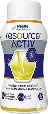 Resource Activ Alimentation Orale Médicale Complète Saveur Ananas Fruité 4x200ml