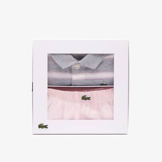 Coffret pyjama en mini piqué de coton biologique Coffrets Cadeaux - Gris - Lacoste - Garçon