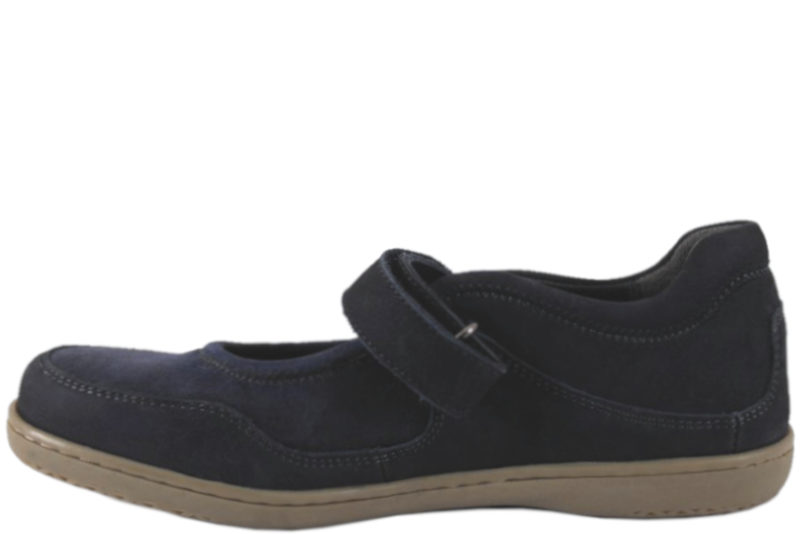 NEW FEET NAVY BLÅ BALLERINA I NUBUCK SKIND
