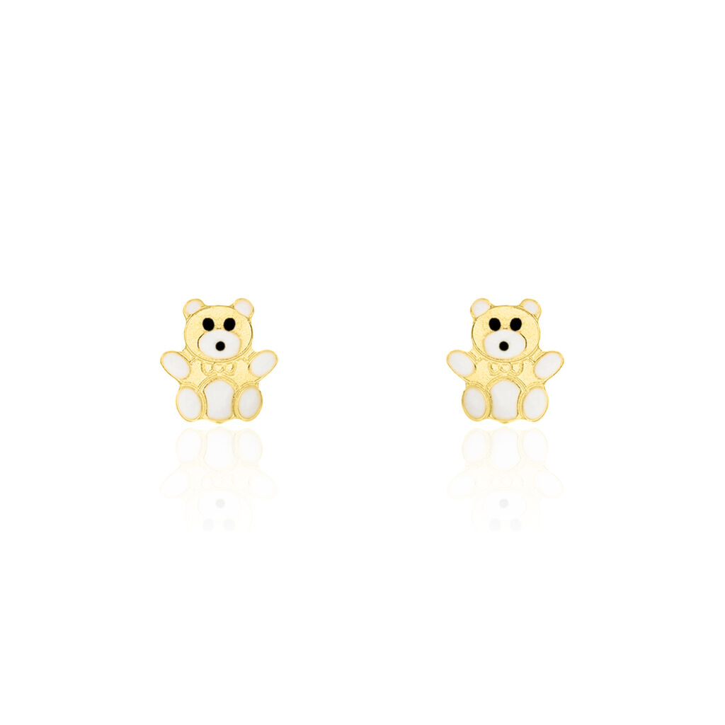 Boucles D'oreilles Puces Mae Ourson Or Jaune