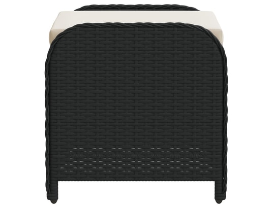 VIDAXL - Pouf Tabouret de jardin avec coussin noir 58x46x46 cm résine tres...