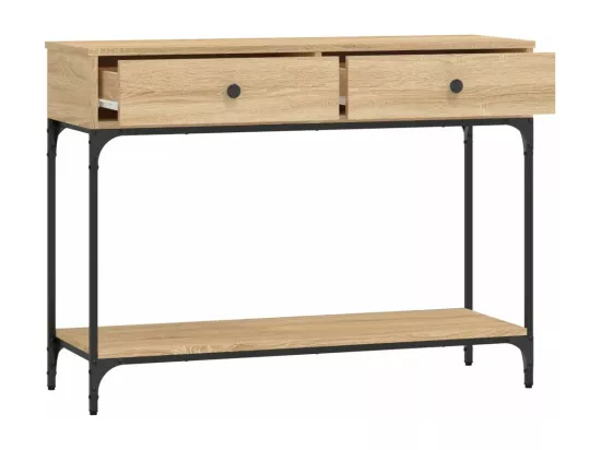 Table console chêne sonoma 100x34,5x75 cm bois d'ingénierie