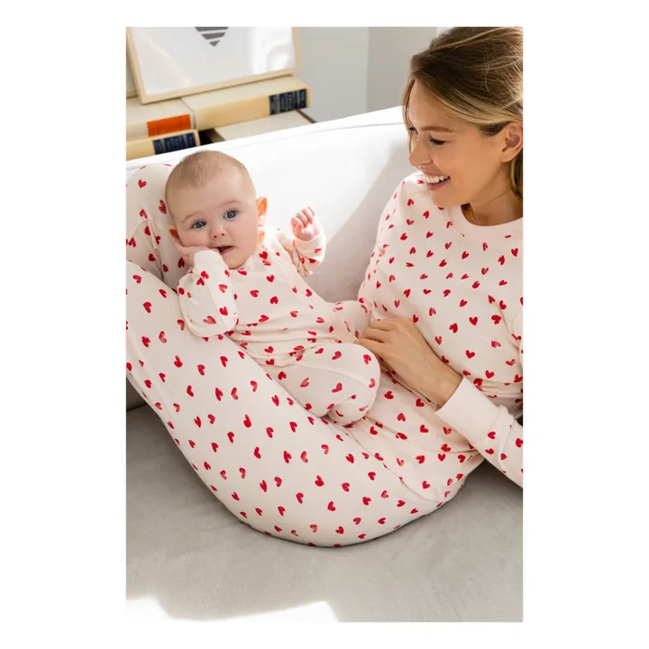 Petit Lem Pyjama Une Pièce Coton Bio Cœurs | Rose