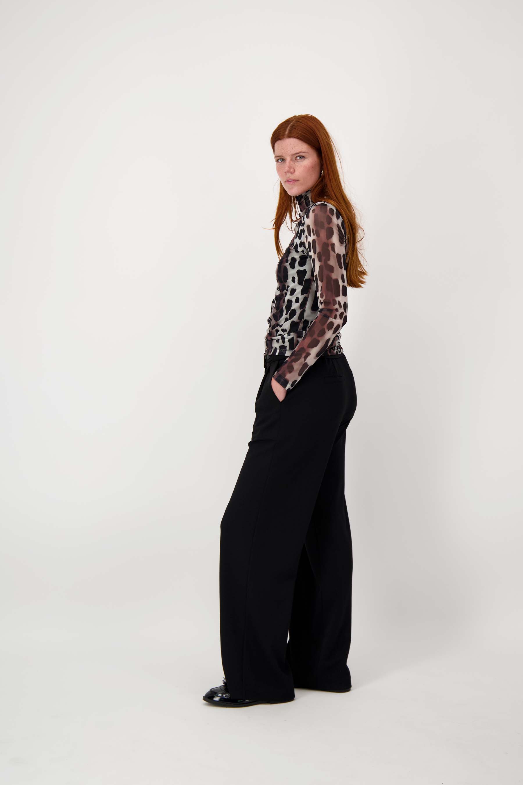 mesh top  met giraf print
