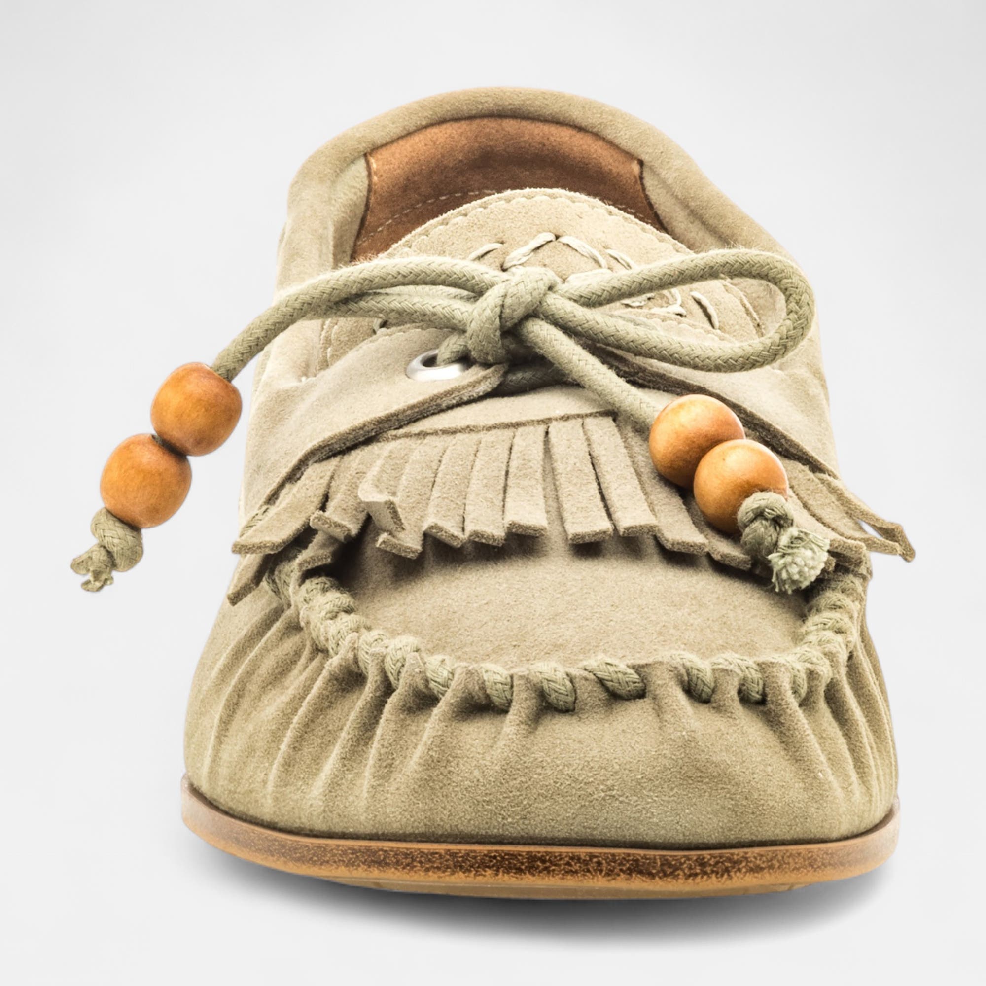 Mocassins Femme en cuir kaki