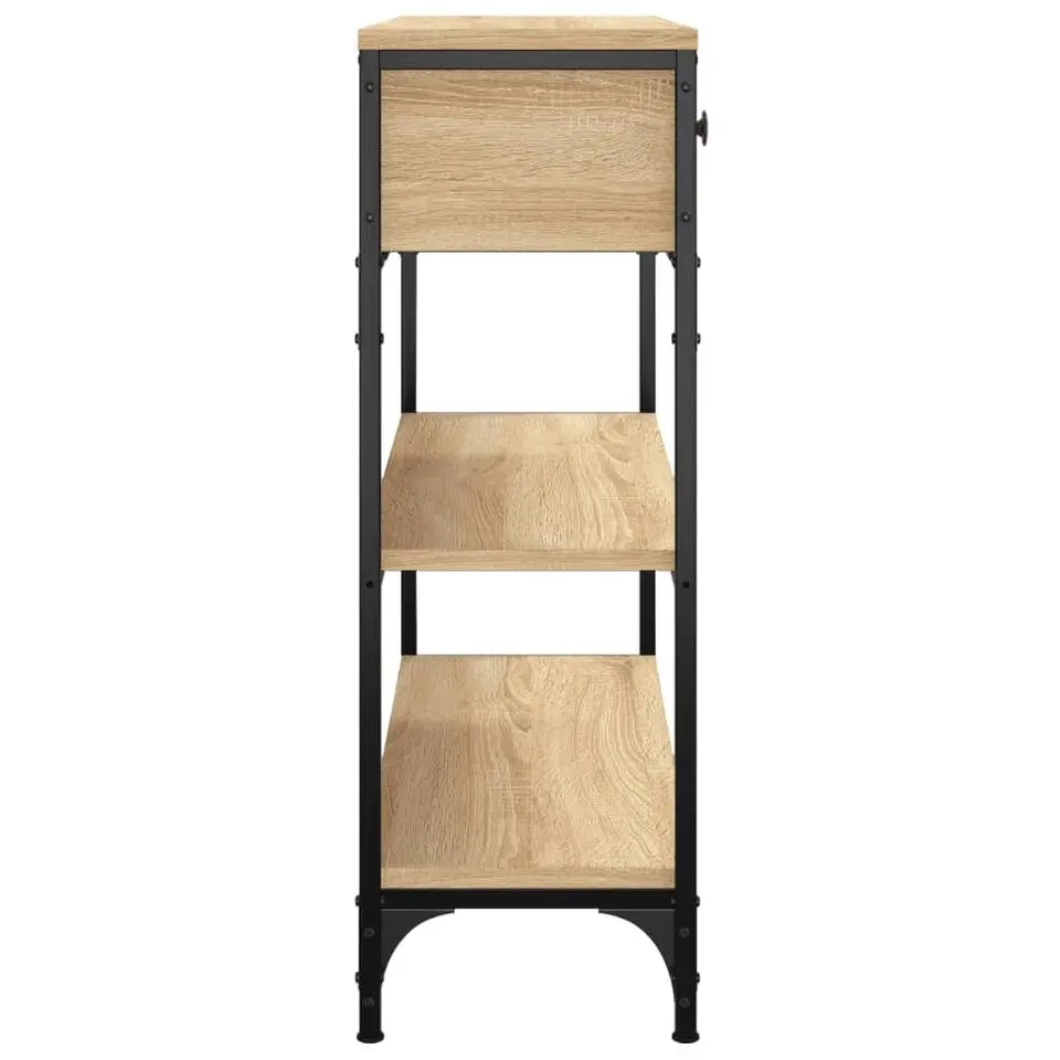 vidaXL - Wandtafel met 2 lades 2 schappen - Sonoma eiken - Hout - 72.5x25x75 cm