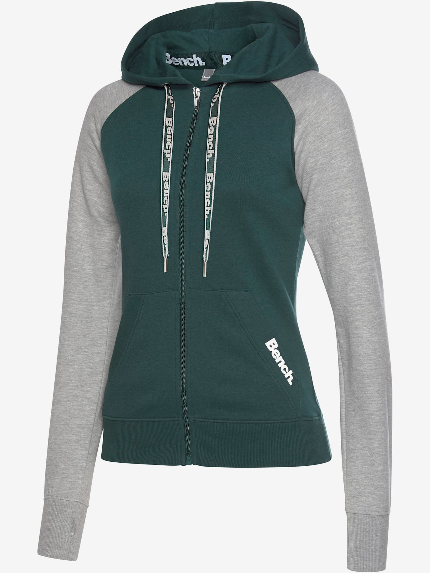 Veste à capuche veste sweat bicolore à glissière
