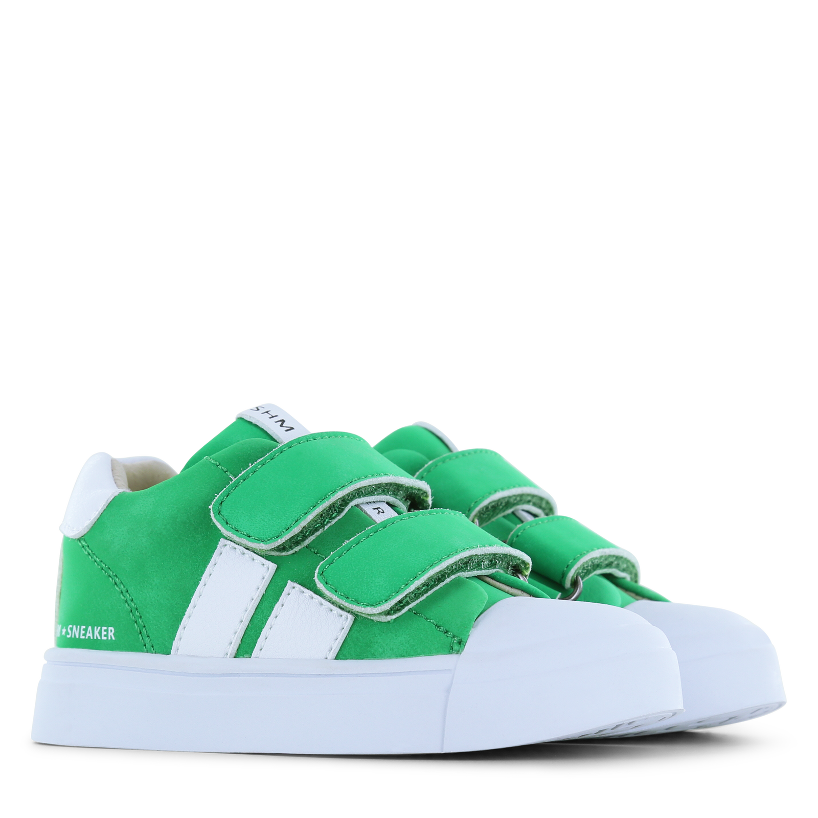 Shoesme groene sneaker met witte stripings Microfiber nubuck | Jongens scho