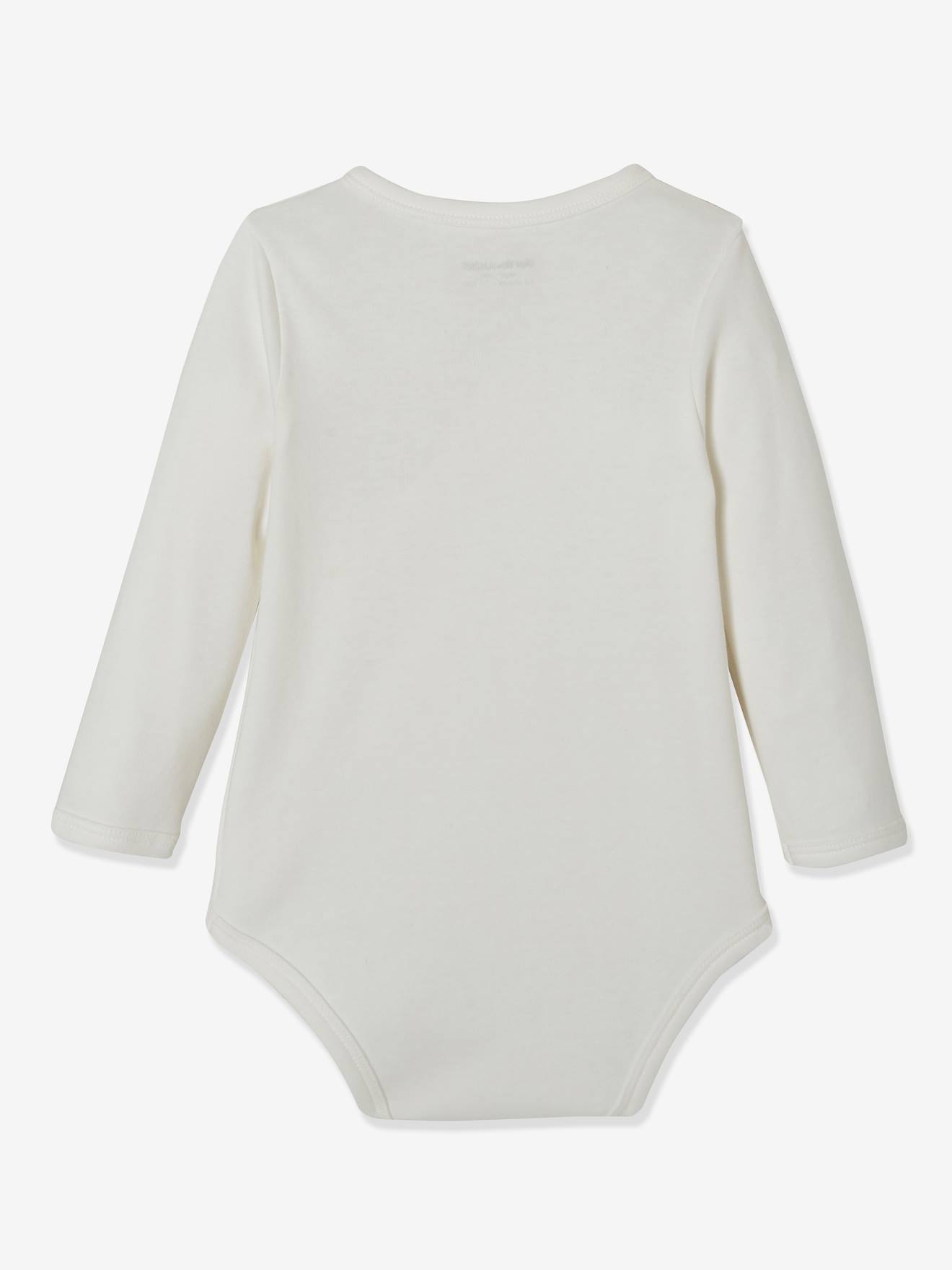Conjunto Lovely Nature com 3 bodies de manga comprida em algodão orgânico para recém-nascidos, nas cores branco claro e bicolor/multicolorido.