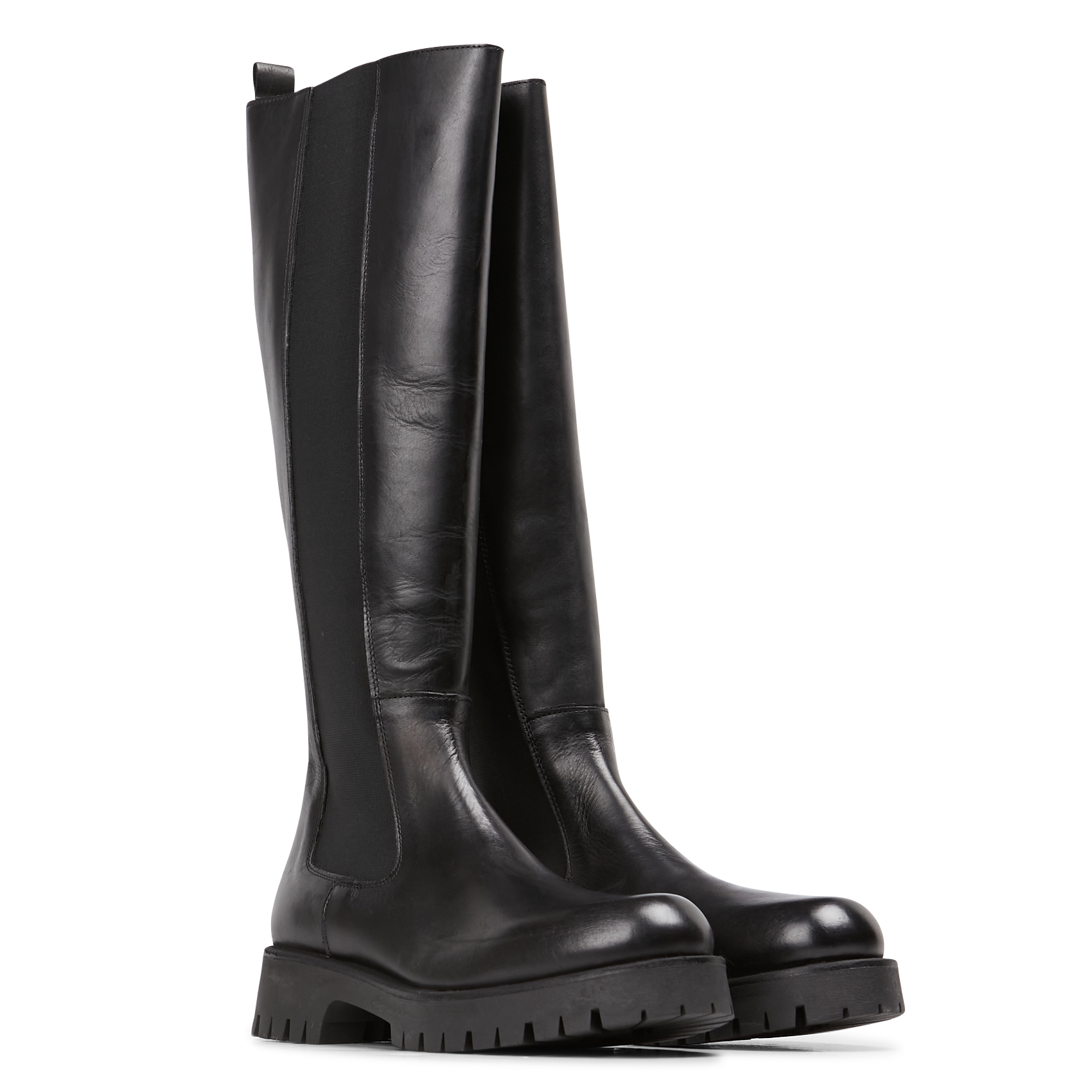 REBEL - Bottes à plateforme en cuir | Noir