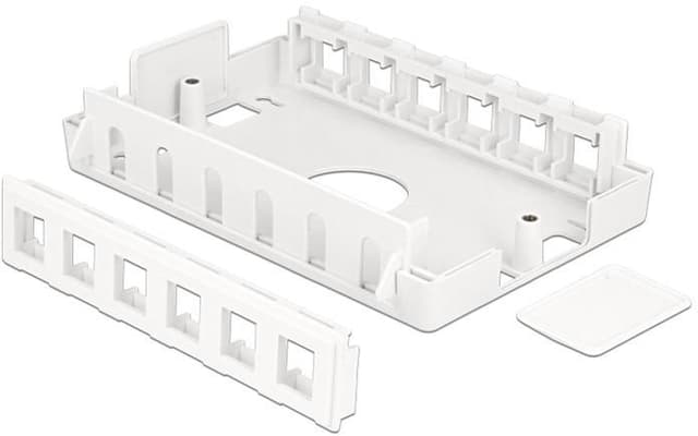 DeLOCK Keystone boks, 12 portar, plast, hvid