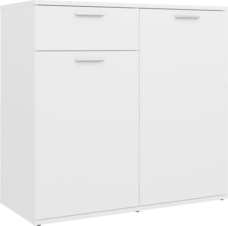 vidaXL - Dressoir - Wit - Bewerkt Hout - 2 Deuren 1 Lade