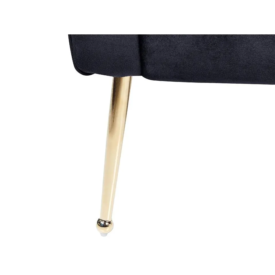 NANTILLY - Chaise longue - Zwart - Fluweel