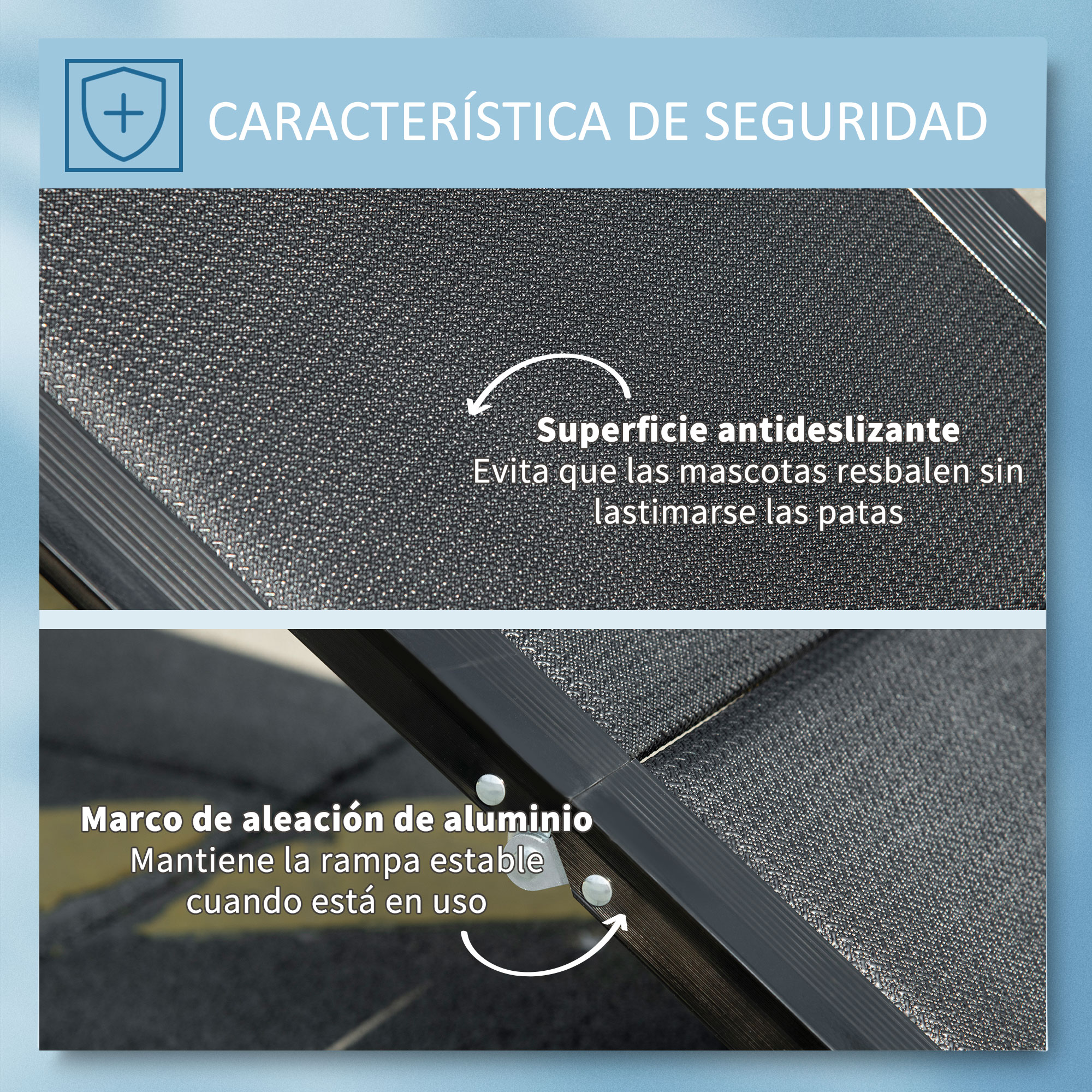 Rampa dobrável de alumínio PawHut para cães, rampa para animais de estimação para carro com superfície antiderrapante, alça e gancho, capacidade de carga de 60 kg, 158 x 43,5 x 2,5 cm, preta.