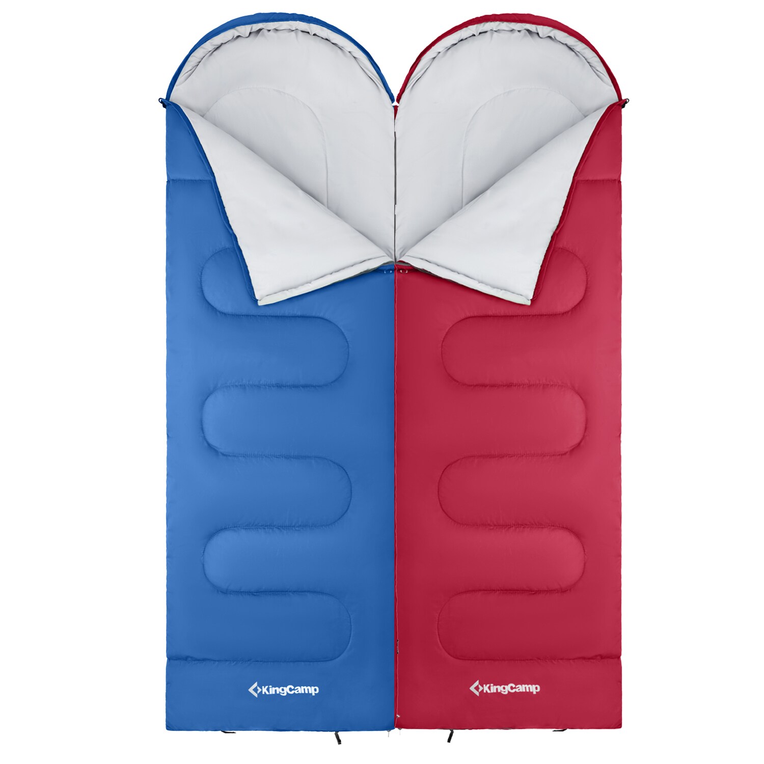 KINGCAMP Decken Schlafsack Oasis 250 Sommer Camping Outdoor 2,2m Lang&Breit -3°C Variante: Royal Blue - Zipper L
