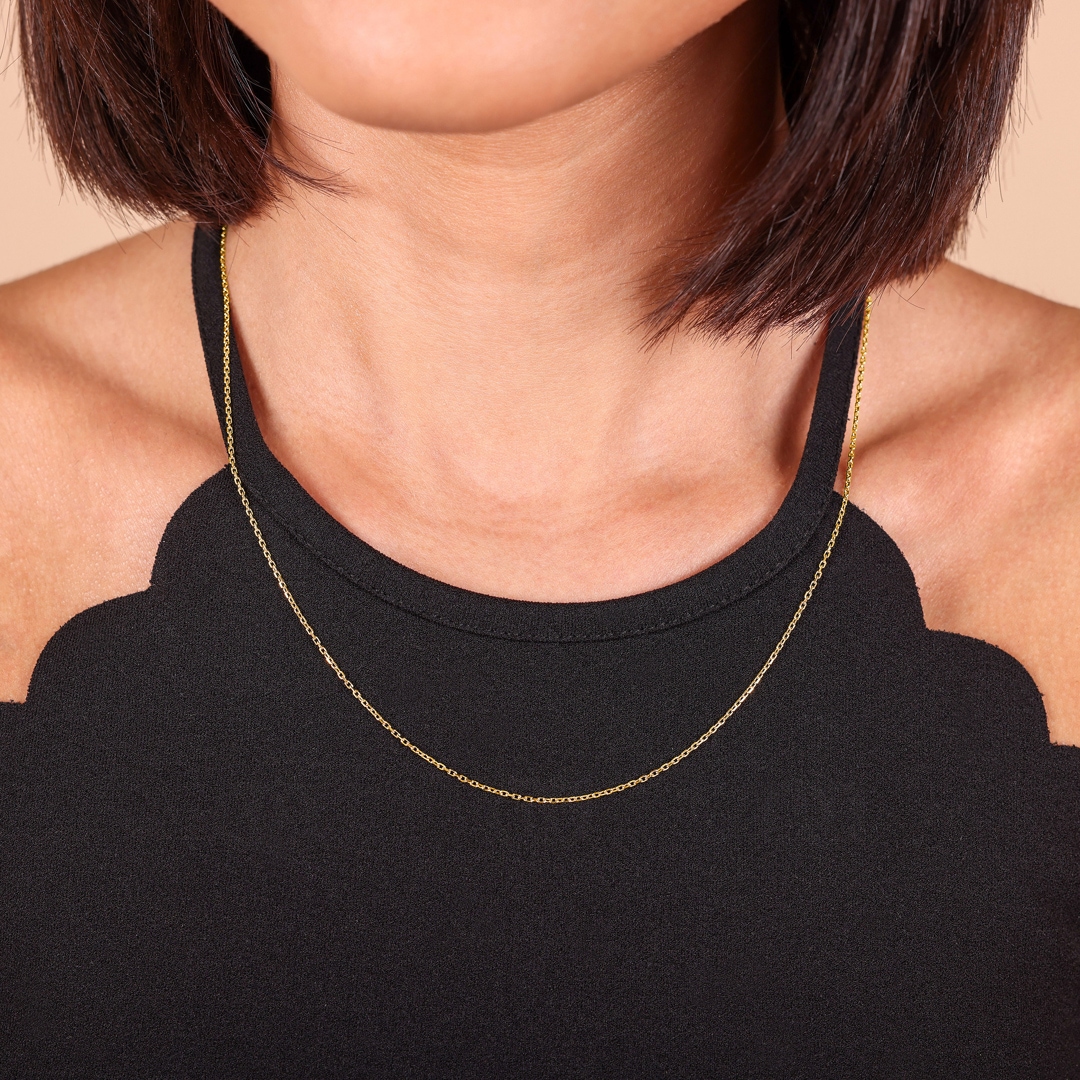 1.0mm Ankerkette 750/18 K Gelbgold