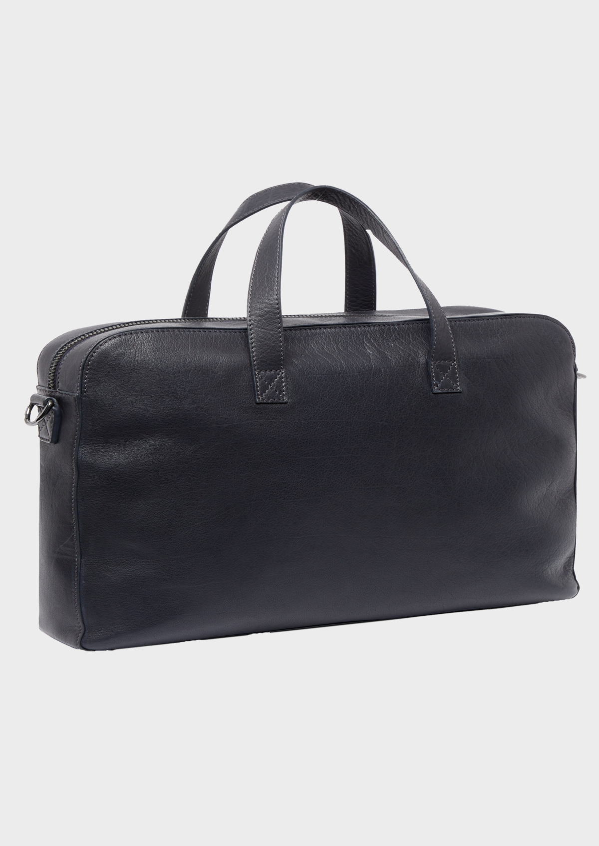 Sac ordinateur en cuir bleu marine