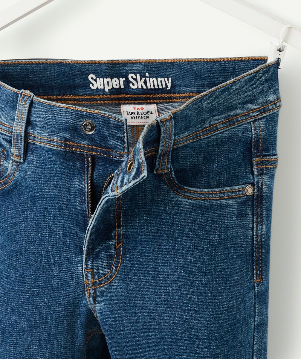 PANTALON GARÇON SUPER SKINNY EN DENIM LOW IMPACT BLEU