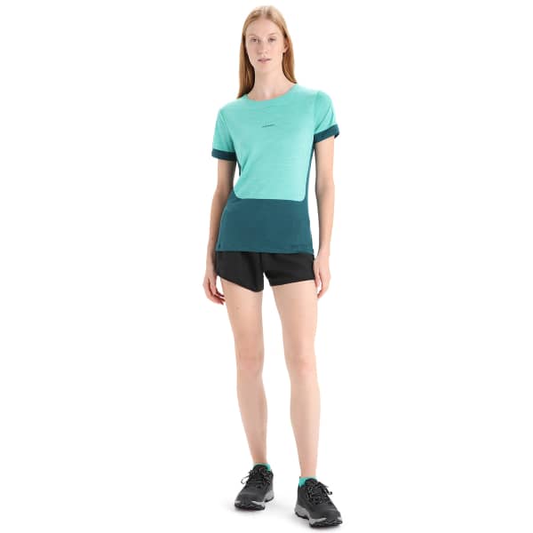 T-shirt randonnée ICEBREAKER MERINO W ZONEKNIT SS TEE FRESH HTHR/GREEN GLORY/CB