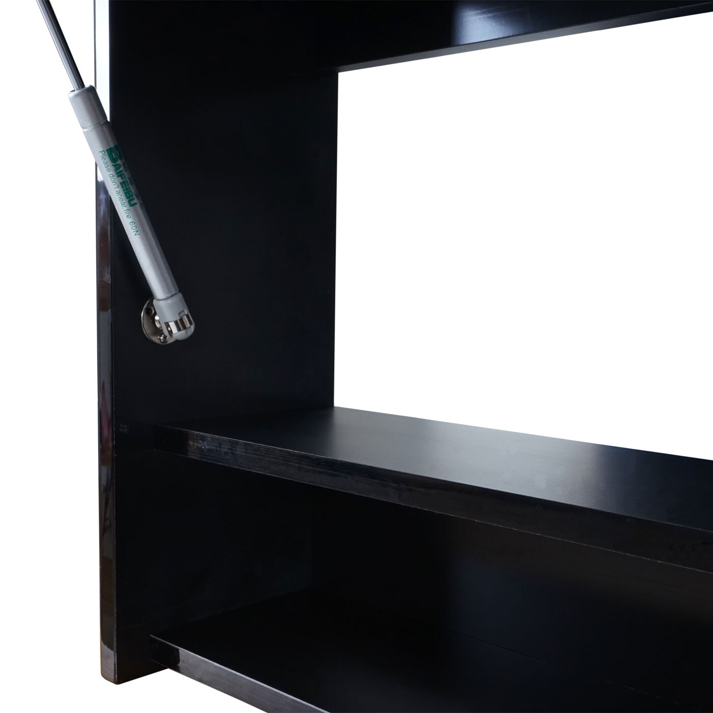 Spiegelschrank MCW-B19, Wandspiegel Badspiegel Badezimmer, aufklappbar hochglanz 48x59cm ~ schwarz