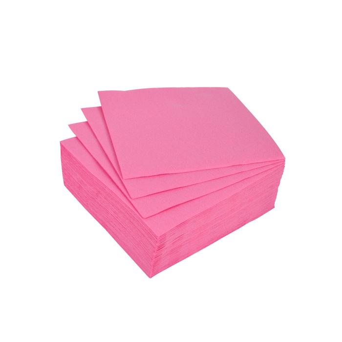 SET 40 SERVIETTES MICRO ROSE 25X25CM