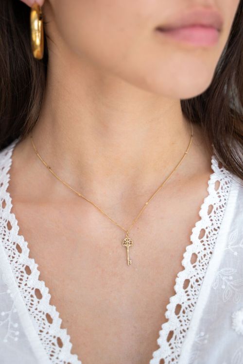 Vintage minimalistische ketting met sleutel
