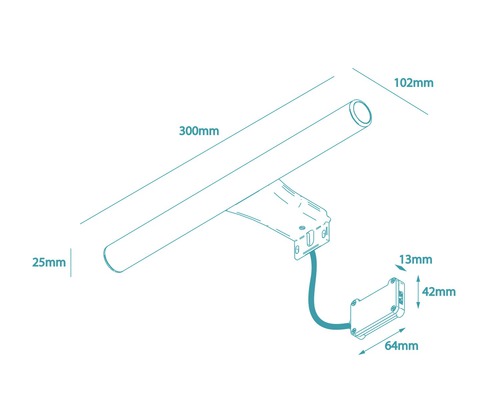 Irene spiegellamp, 30 cm, 7 W, IP44