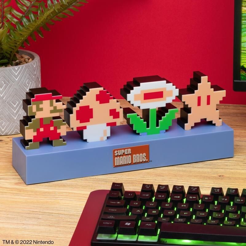 Super Mario 3D Lampe - Ikoner - 30 CM