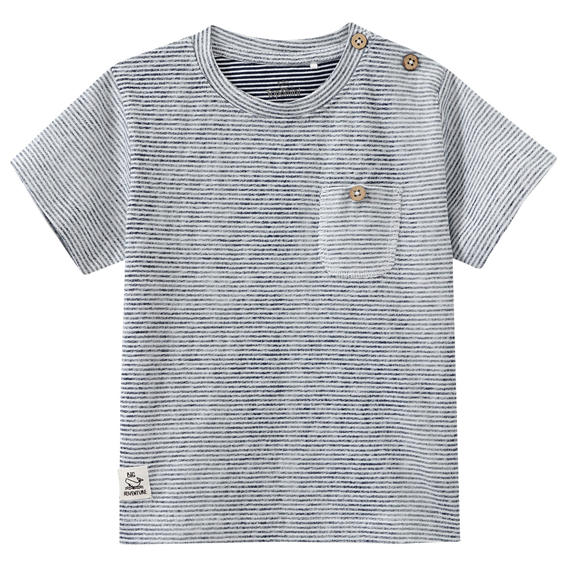 Topomini Baby T-Shirt im Ringel-Look weiss / dunkelgrau