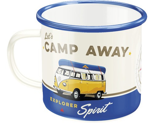 Emaille mok VW Bulli Camp Away 0,36 l 8x8x8 cm