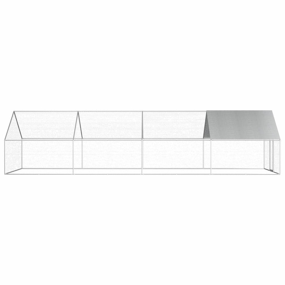 Poulailler d'extérieur 2,75 x 8 x 1,92 m acier galvanisé toit en pe