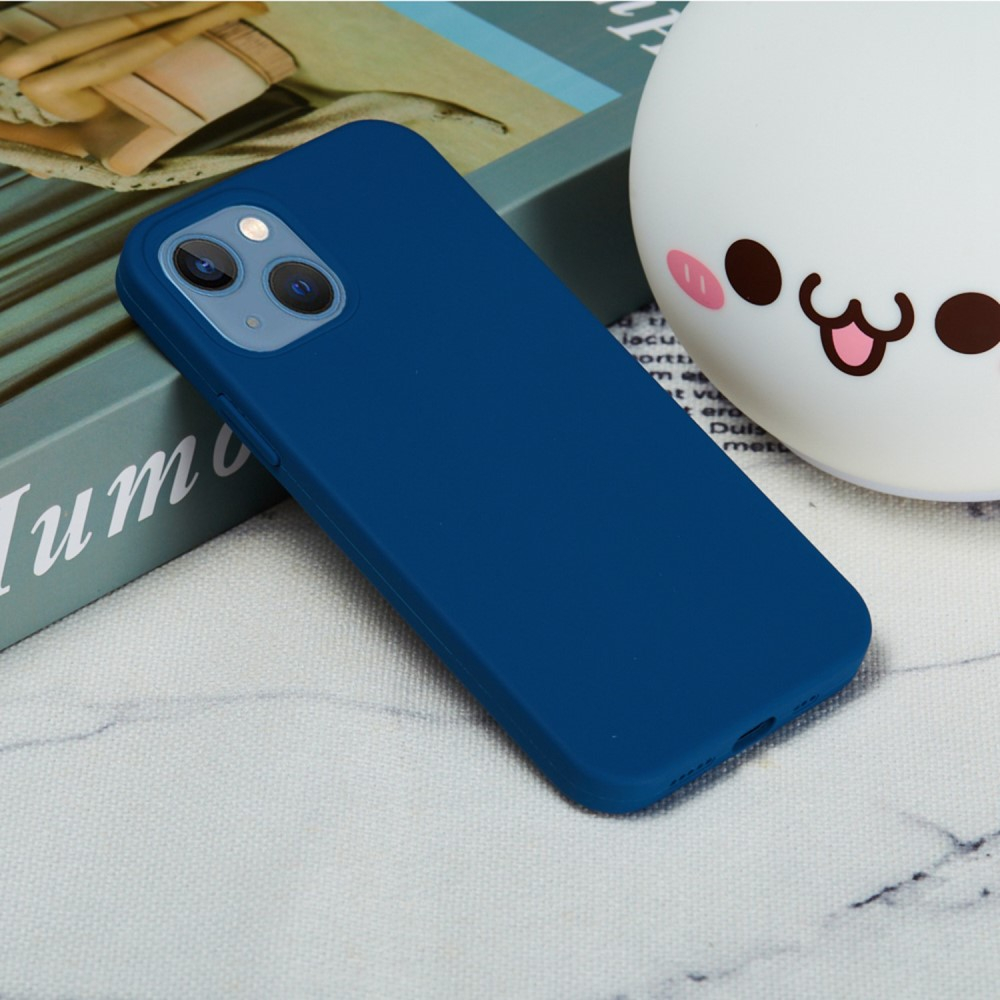 iPhone 14 Silikon Case Hülle - Dunkelblau