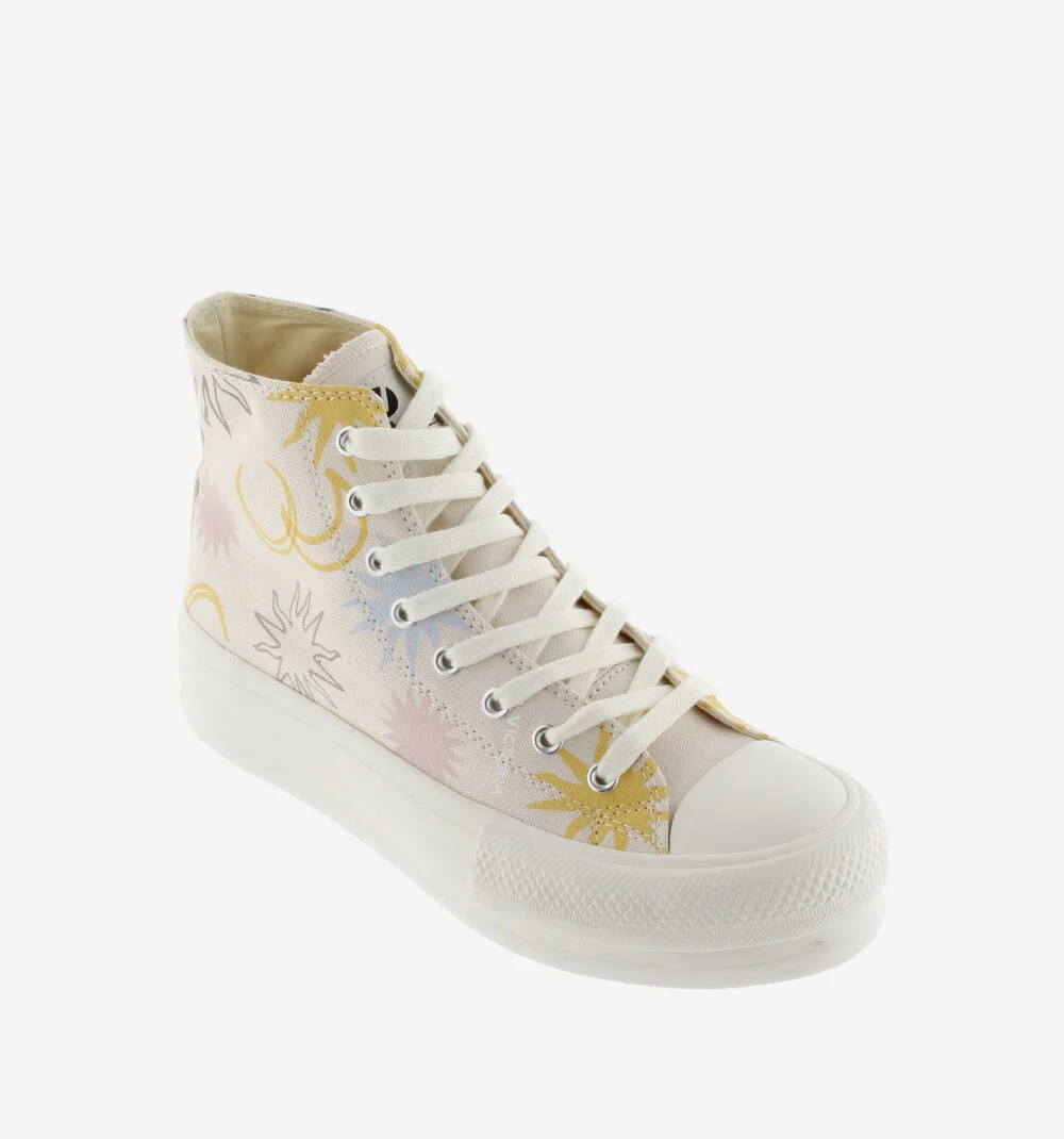 TRIBU DOBLE TOILE SOLEILS Baskets montantes imprimées pour femme NUDE