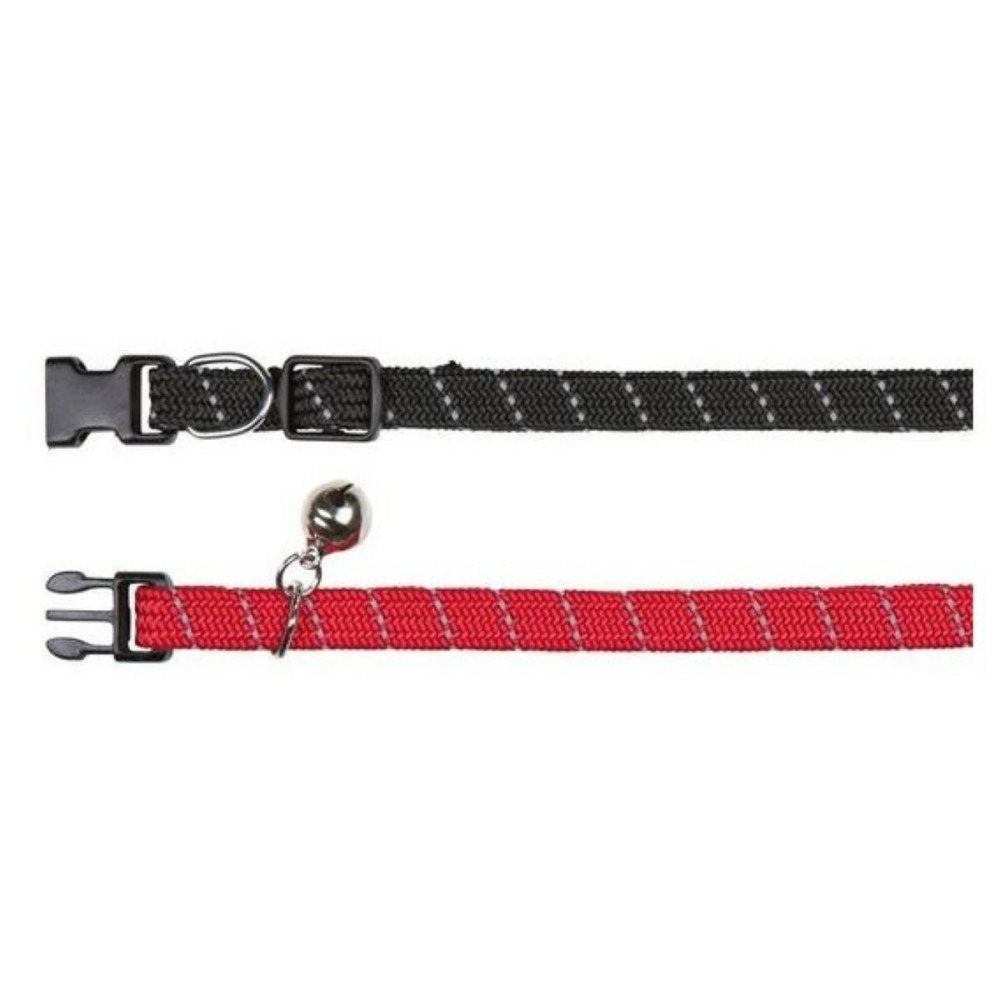 Collier pour chats en nylon avec bandes réfléchissantes, couleur aléatoire.