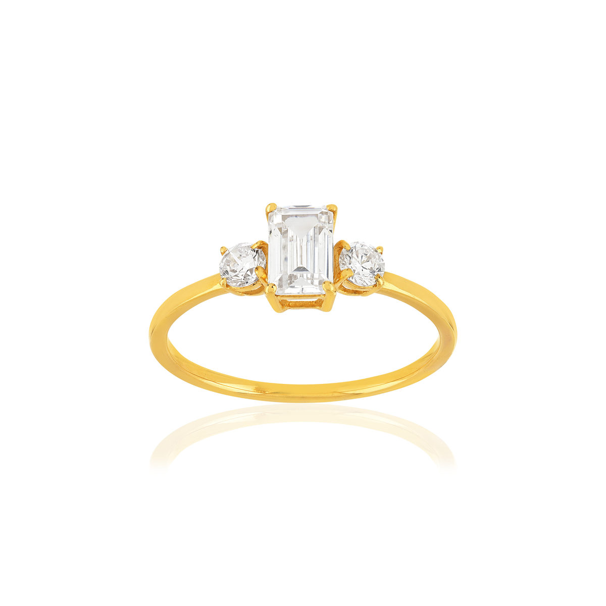 Bague or 375 jaune zirconias