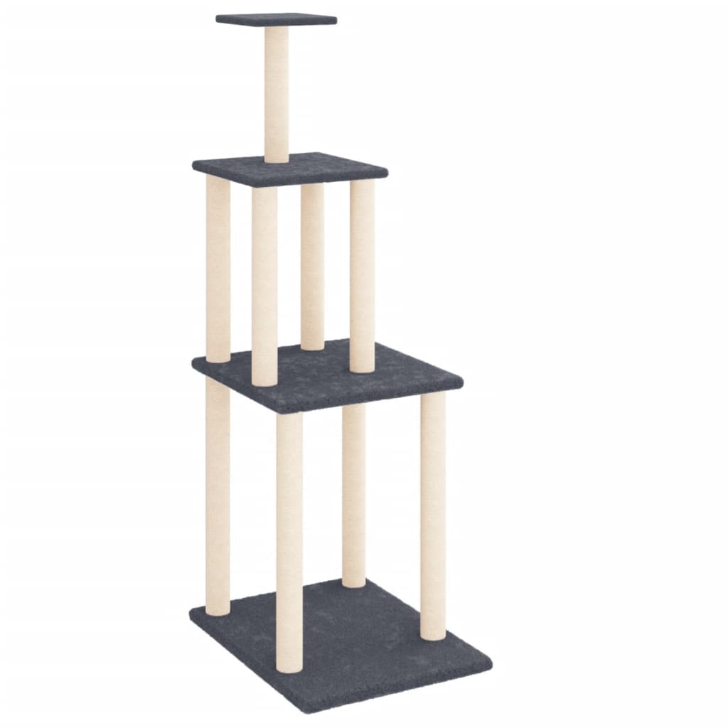 Arranhador para gatos vidaXL com postes de sisal cinza escuro