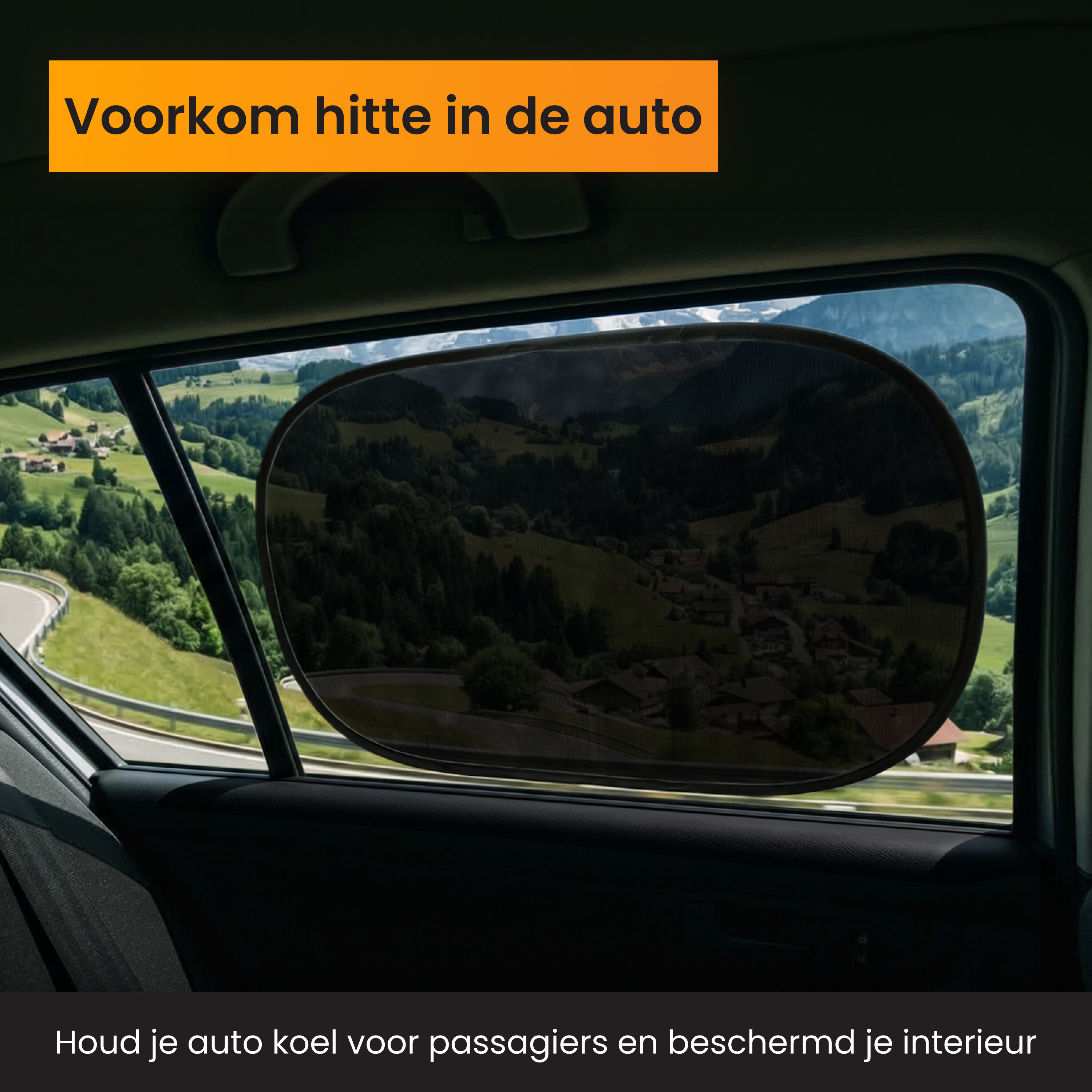 R2B Auto Zonnescherm voor de Zijruit - Set van 2