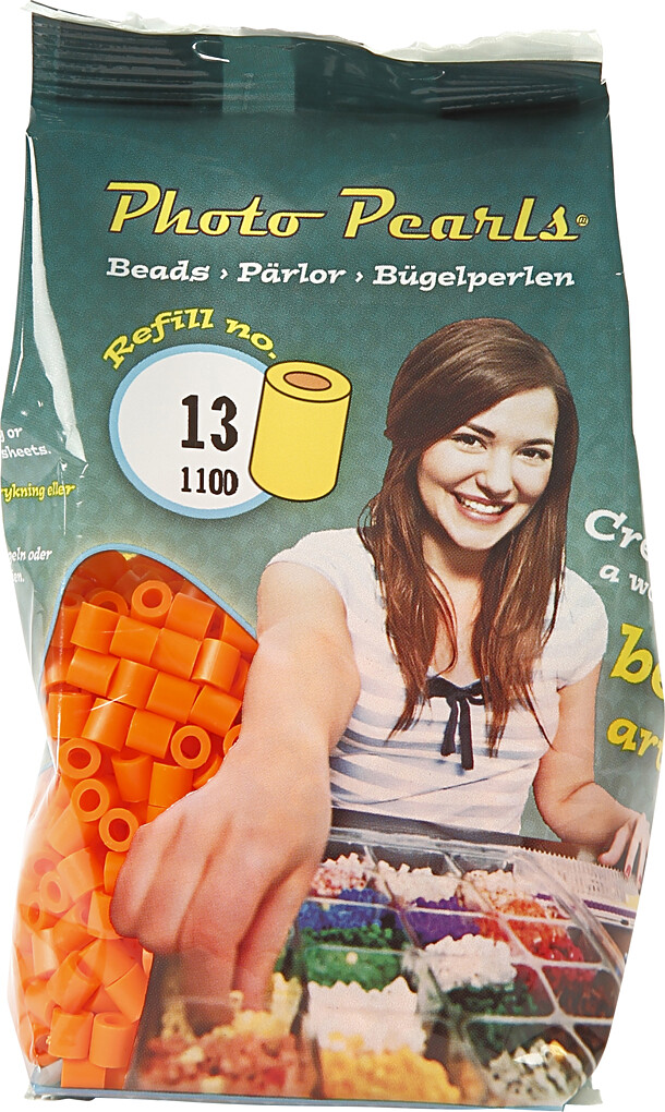Photopearls - Medium - Klar Orange 13 - 1100 Stk. - Nabbi Fotoperler