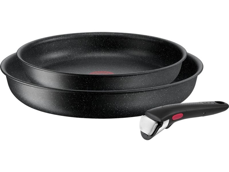 Tefal Pfannen-Set Ingenio Black Stone 24 cm/28 cm Platzsparendes und vielseitiges Kochgeschirr