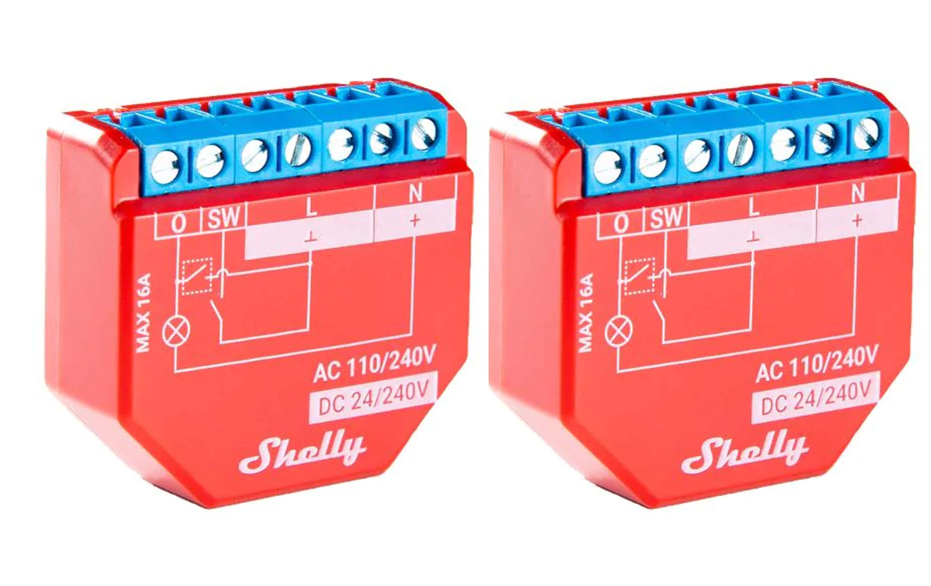 WLAN-Schaltaktor Shelly Plus 1PM WiFi-Switch 2 StückWLAN Schaltaktor 16 A Bluetooth mit Leistungsmessung