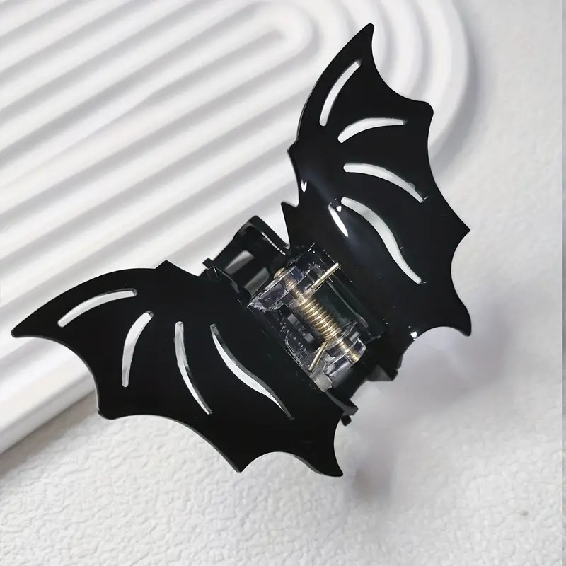 (85x60mm) Grusel Fledermaus Haarklammer Fasnachts Kostüm Zubehör Motto Party Gothic Accessoire Halloween Foto Requisite - Schwarz