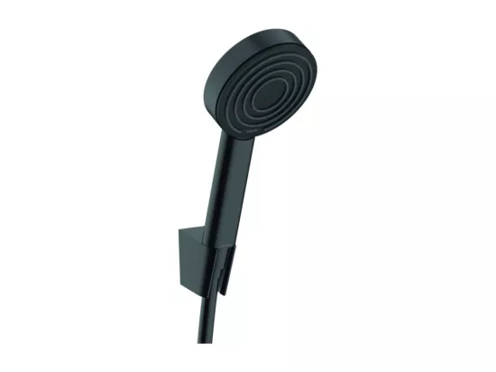 Ensemble support mural et douchette 105 1jet avec flexible 125 cm noir mat Hansgrohe Pulsify