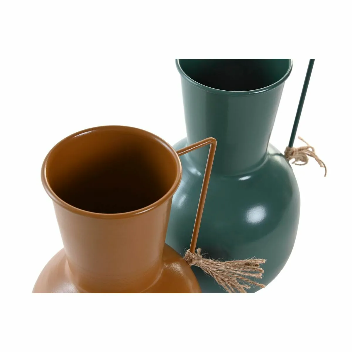 DKD Home Decor Vase 2 Unités - Orange Vert Moutarde