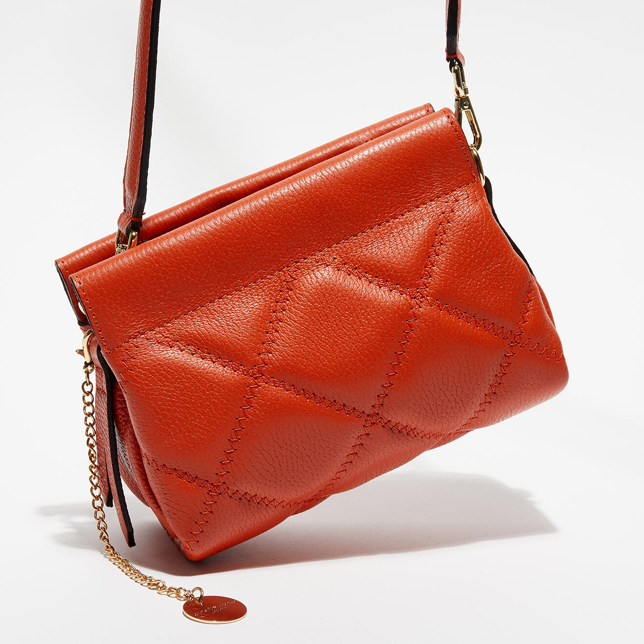Christian Laurier Sac bandoulière en Cuir Pénélope orange - 23x19x7 cm