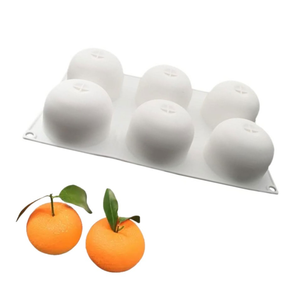 (6-fach) Silikon Trend Früchte Kuchen Form DIY Gussform für Virale Frucht Desserts - Orange