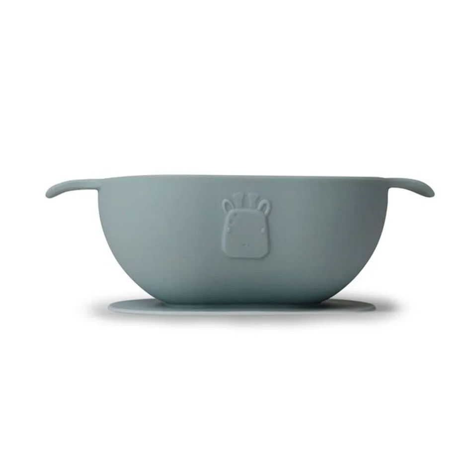 Loulou Lollipop Bol + Cuillère en silicone - Bleu