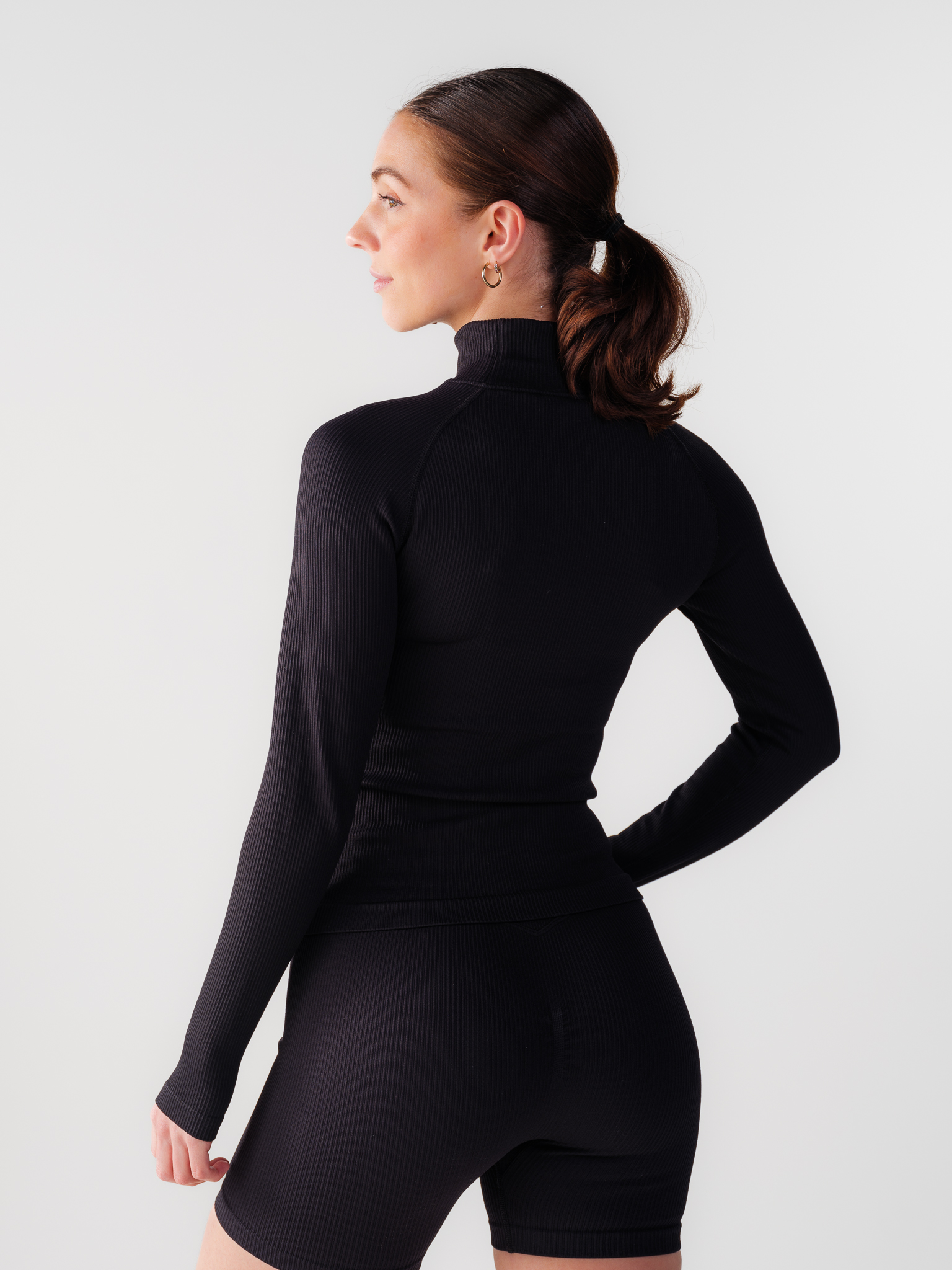 Bumpro Perfect Rib Sweatshirt Turtleneck Black