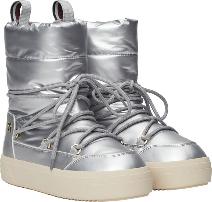 Tommy Hilfiger LACE-UP METALLIC SNOWBOOT Silver