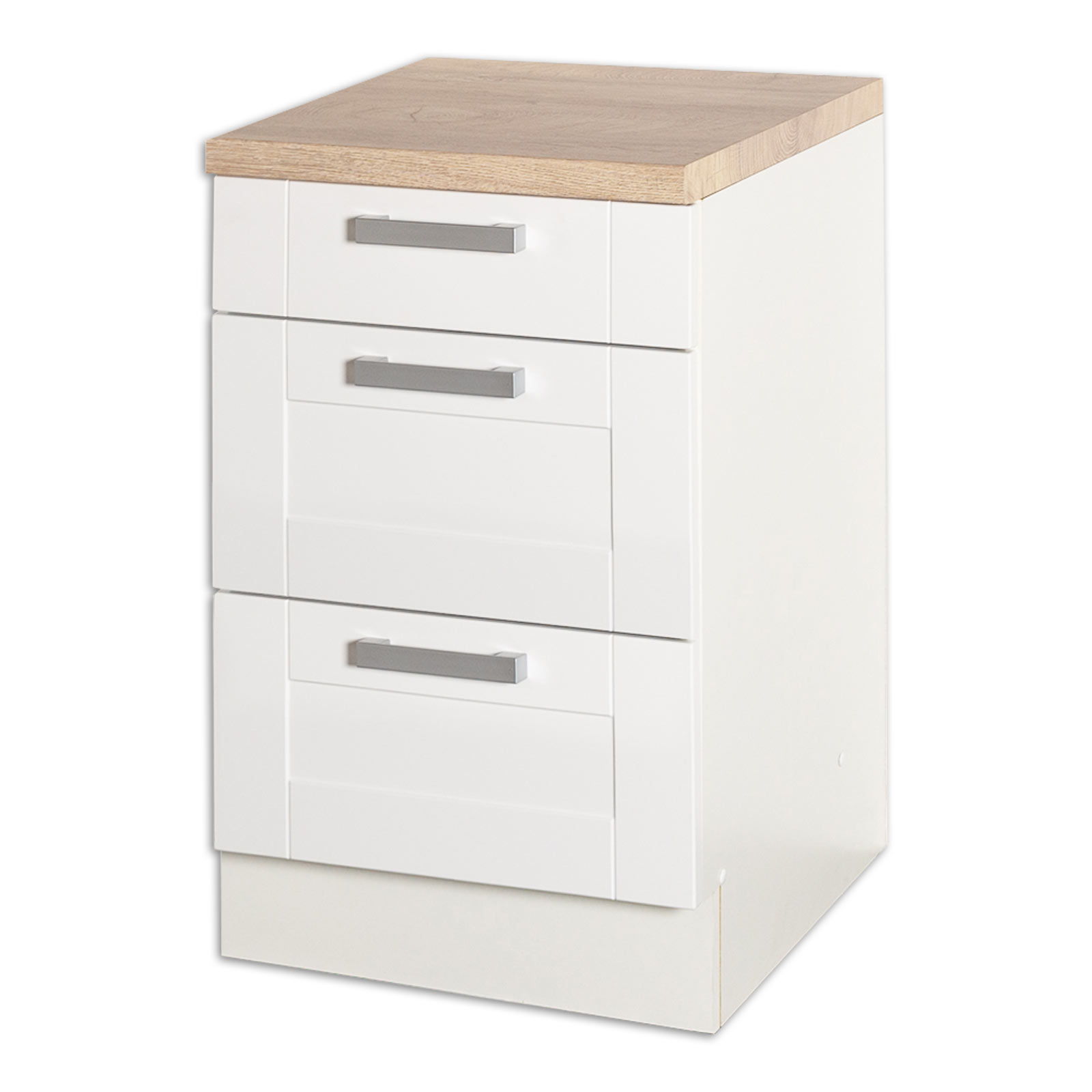 Topfschrank MATRIX - weiß Lacklaminat-Asteiche - 50 cm